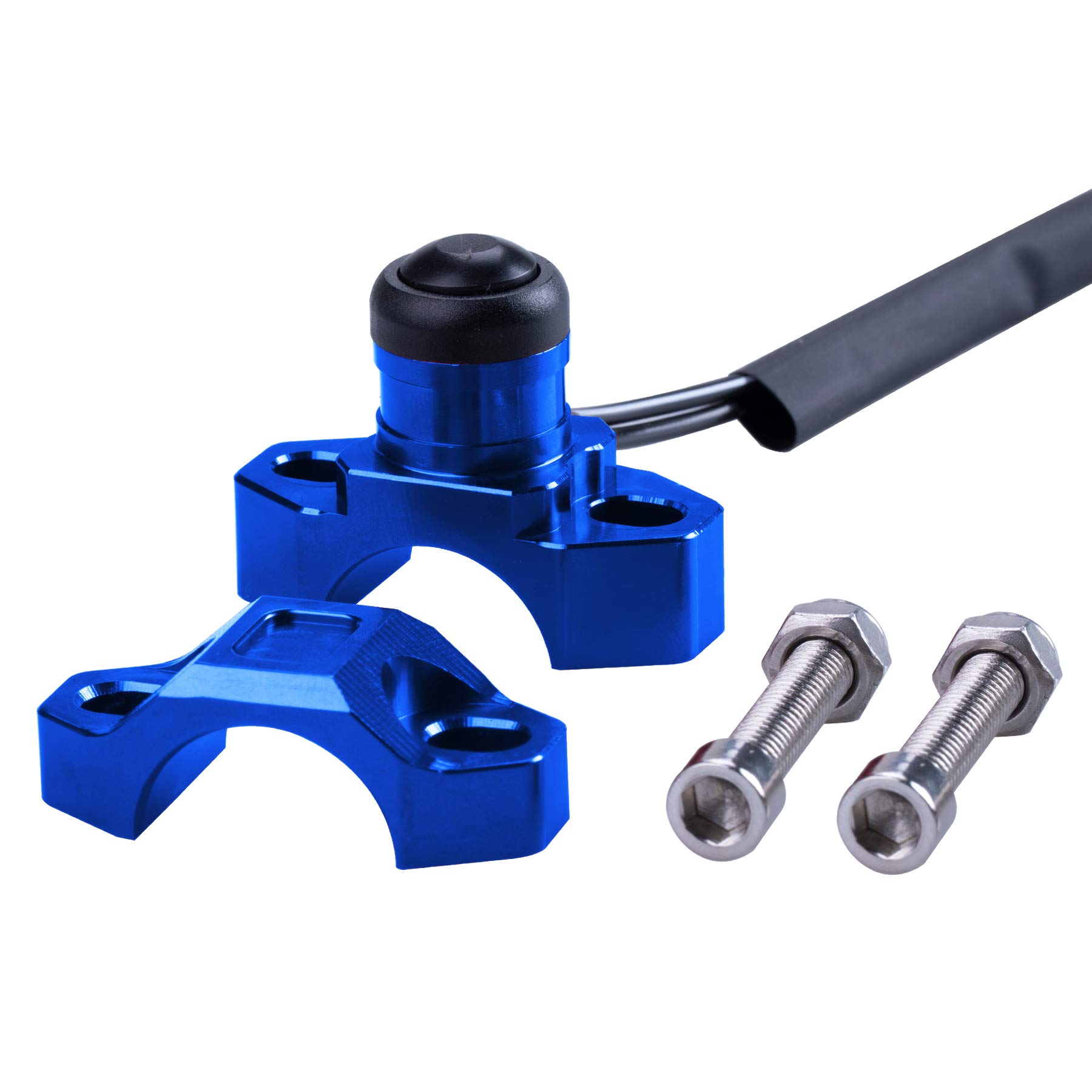 ORAEVY CNC Motorcycle Engine Kill Switch – Universal Start/Stop Button With Mounting Plate, Blue