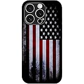 QGX Compatible with iPhone 16 Pro Case American Flag Pattern Military-Grade Drop Protection Non-Slip Sides Anti-Scratch Back Shockproof Lightweight Slim Case for iPhone 16 Pro