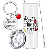 Tioncy Principal Appreciation Gifts for Women Men, 20oz Tumbler with Lid and Straw Stainless Steel Keychain Gifts for Principal Day, Graduations, Birthday, Retirement