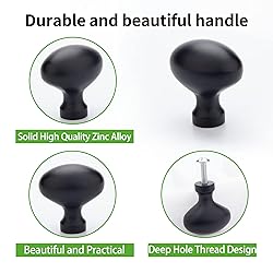 TUNNY 10 Pack Oval Ellipse Single Hole Cabinet Knob
