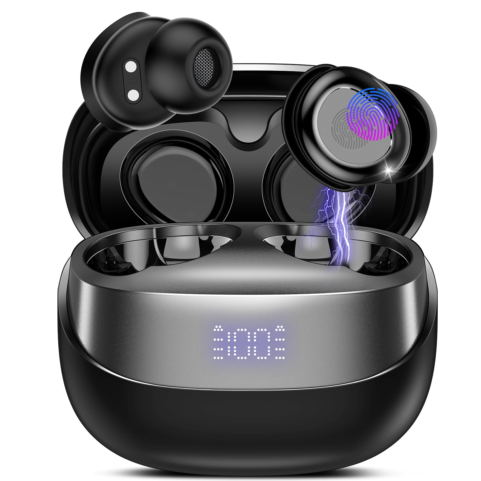 Photo 1 of DUSONLAP Sleep Earbuds Bluetooth 5.4 in Ear Light-Weight Headphones, Mini Sleep Headphones Small Design for Side Sleepers, 47H Playtime with Charging Case, Clear Calls Earphones, Inkiness
