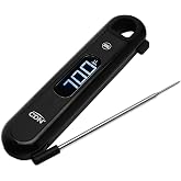 CDN DTF572 ProAccurate&reg; Digital Thermometer - Folding Thermocouple Thermometer - Backlit Easy to Read Display - Stainless Steel Thin Tip Probe, Black