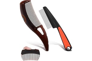 Dafeng 2 PCS Dandruff Comb,Scalp Comb, Hollow Tooth Hairbrush For Scalp Massage、Refreshing And Dandruff、Dirt Removal, Dandruff Removal Comb (Brown+Red)