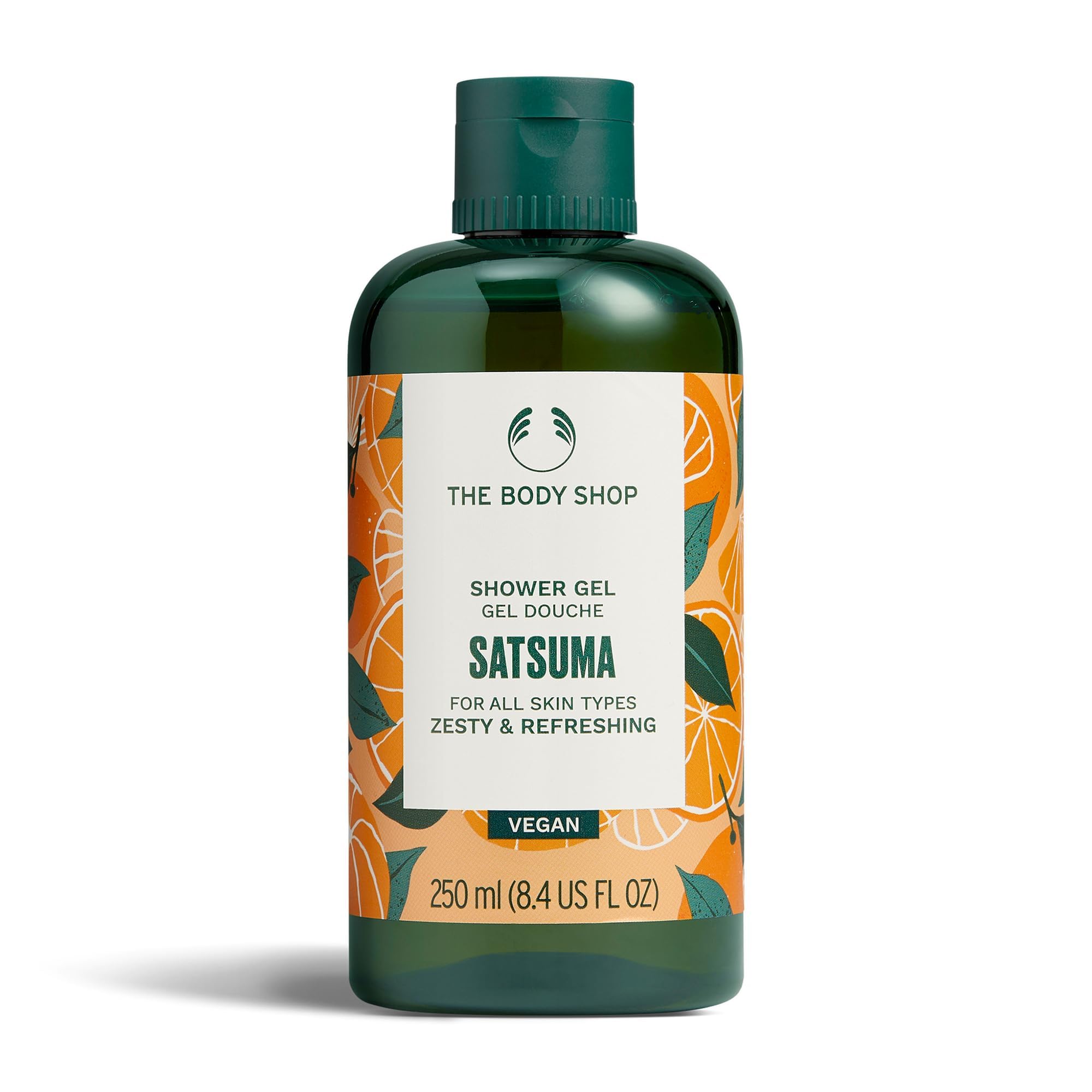 The Body Shop Satsuma Shower Gel (1x 250ml), Zesty Shower Gel, Fruity Citrus Body Wash for All Skin Types, Shower Foam with 92% Natural Origin, Vegan Body Care