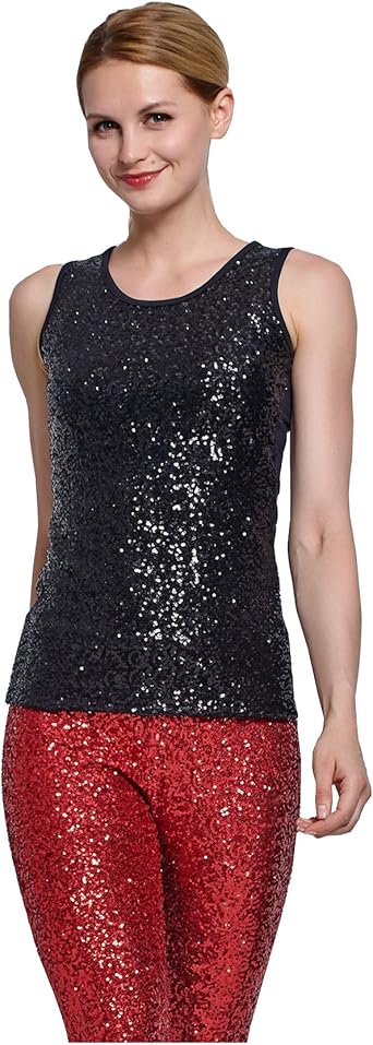 red sparkly vest top