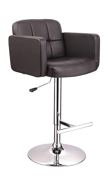 BARHOCKER in Schwarz, aus Kunstleder, Barsessel, Barstuhl, höhenverstellbar, mit Lehne Duhome 0191