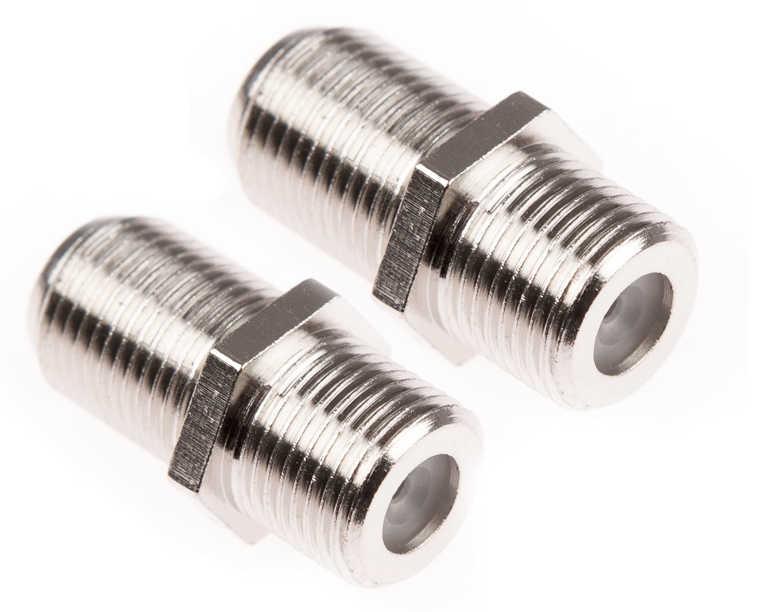 2 x F Type Connector Satellite Cable Female to Female Coupler Joiner Gender Changer