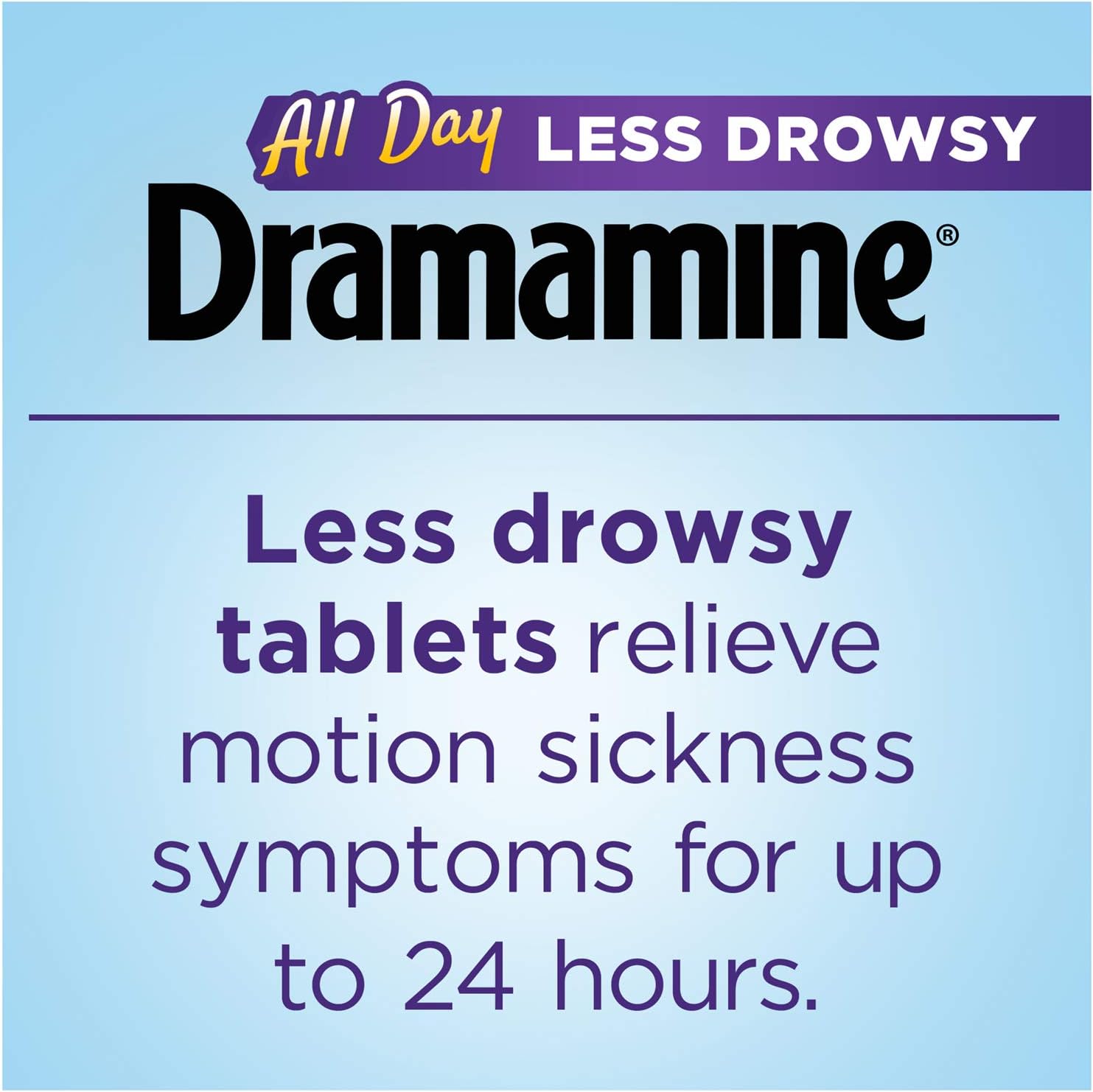 Dramamine All Day Less Drowsy Motion Sickness Relief, 8 Tablets: Health & Personal Care