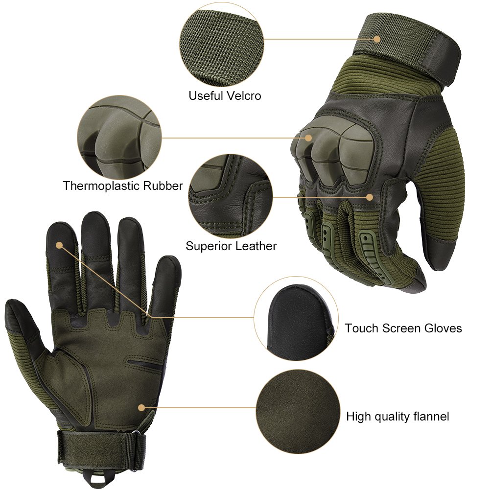 Vbiger Nuevos Guantes tácticos al aire libre para Moto Bici Motocicleta