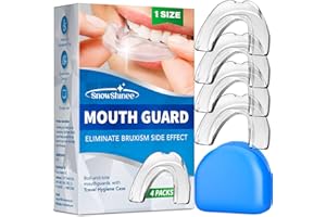 SNOWSHINEE Mouth Guard, Mouth Guard for Grinding Teeth, Custom Mouth Guard for Clenching Teeth at Night, Night Guards for Teeth Grinding, Anti Grinding Dental Night Guard Bruxism Mouthguard - 4 Pack/One Size