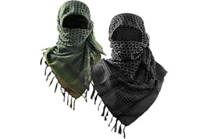 Luxns Military Shemagh Tactical Desert Scarf / 100% Cotton Keffiyeh Scarf Wrap for Men And Women