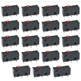 SJZBIN 15PCS Micro Limit Switch - Snap Action Button Type, Mini Momentary Switch, Black