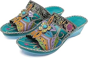 Ladmiple Sandals Women 2023 Trendy Floral Orthopedic Flip Flops with Arch Support Slippers Casual Roman Open Toe Sandal