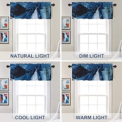 Batmerry Blue Black Abstract Oil Painting Valance