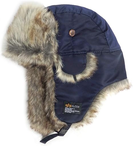 Amazon Alpha キャップ フェイクファー フライトキャップ アルファ パイロットキャップ メンズ 帽子 フリーサイズ 男女兼用 ネイビー キャップ 通販