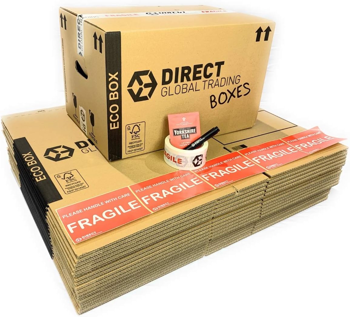 20 Eco Friendly FSC Certified Strong Cardboard Storage Moving Boxes