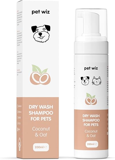Pet Wiz Vet Approved Dry Shampoo for Pets Coconut & Oat Waterless