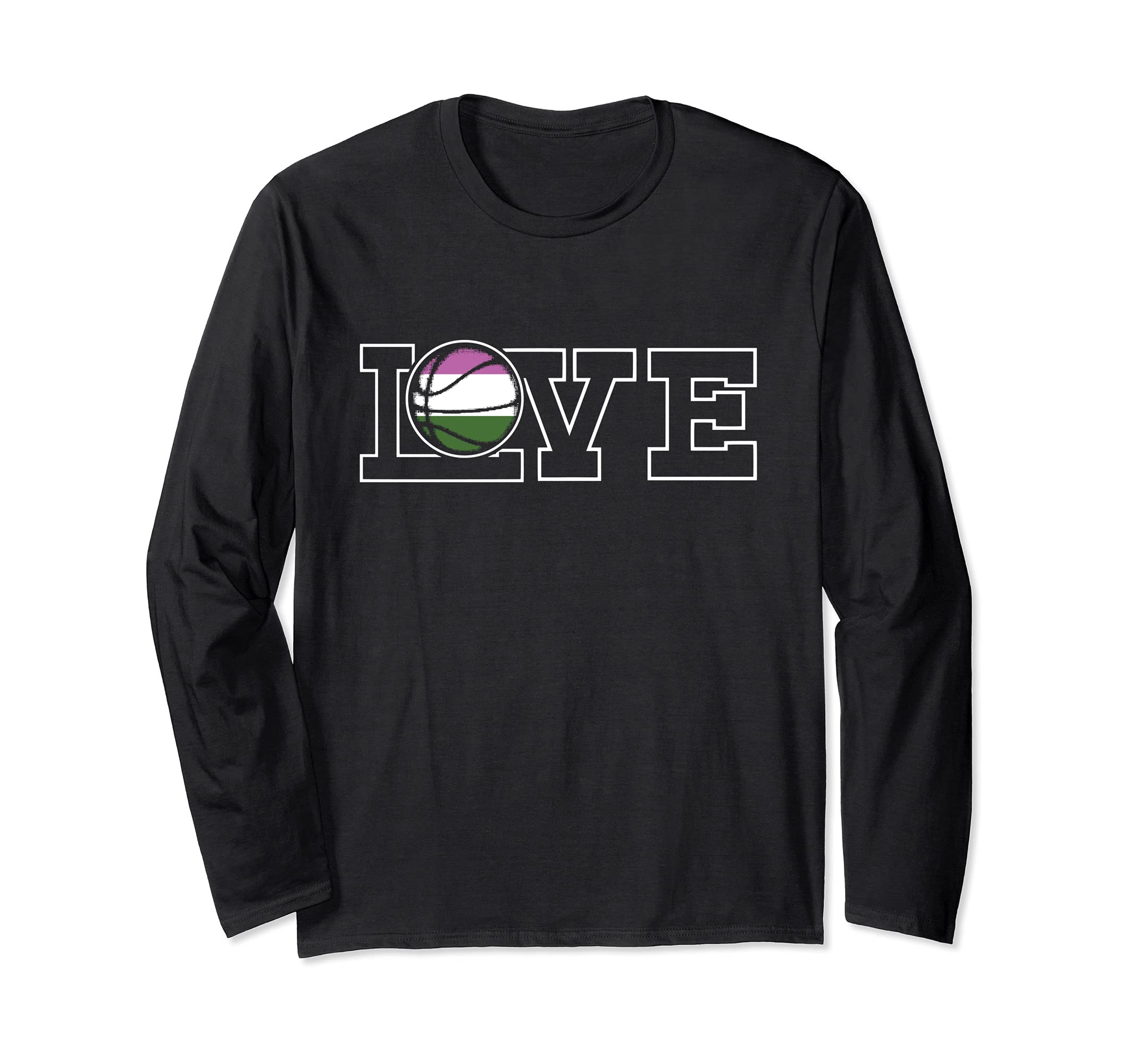 Love Basketball LGBT-Q Gender-queer Pride Sport Fan Ally Long Sleeve T-Shirt