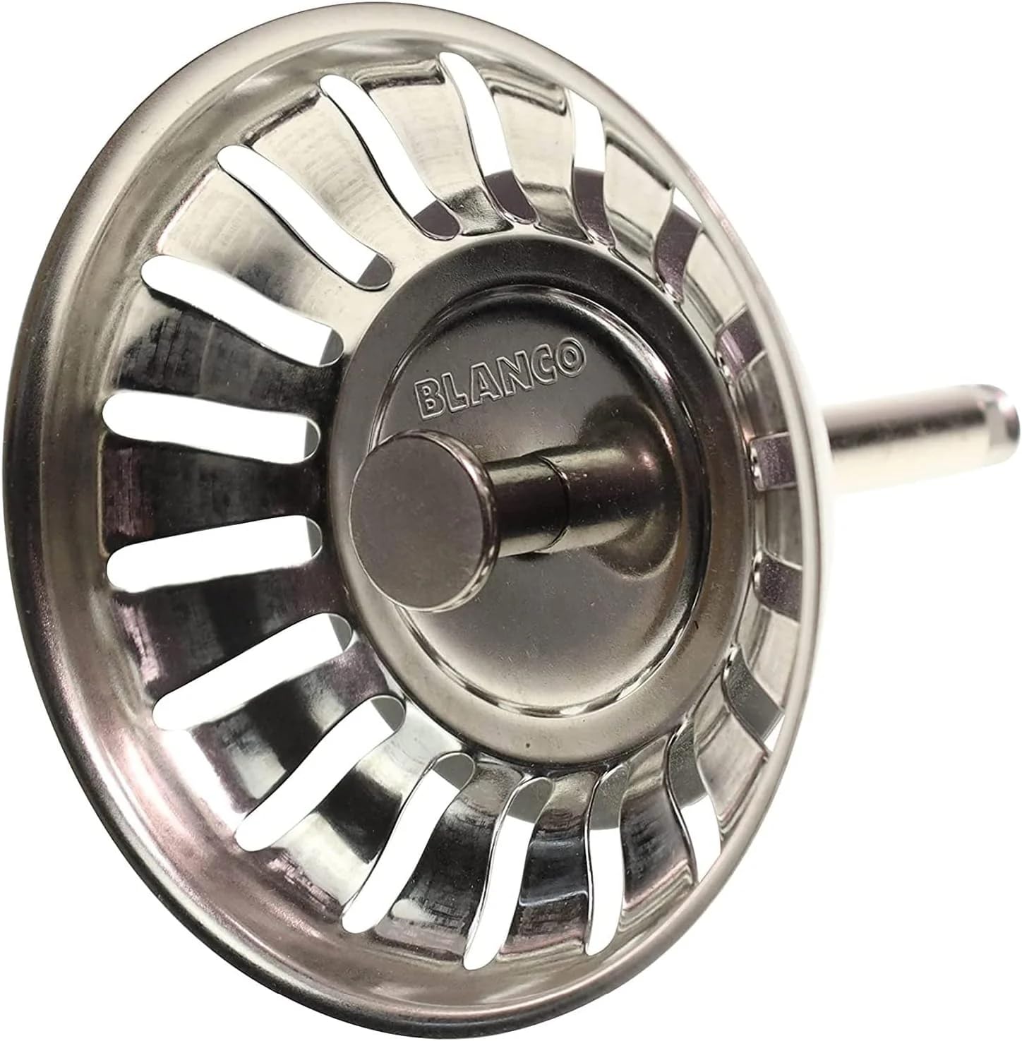 BLANCO 119146 Strainer Basket 7.9 cm | 3.5 Inches | with Spigot for Eccentric Operation | 18 Drain Slots | Original Replacement Part | Stainless Steel