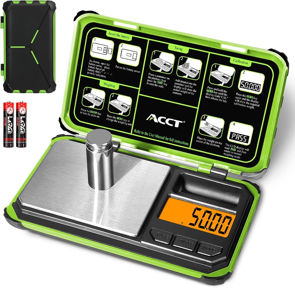 ACCT Precision Pocket Scale 200g x 0.01g Jewelry Gram Scale with LCD 6 Units