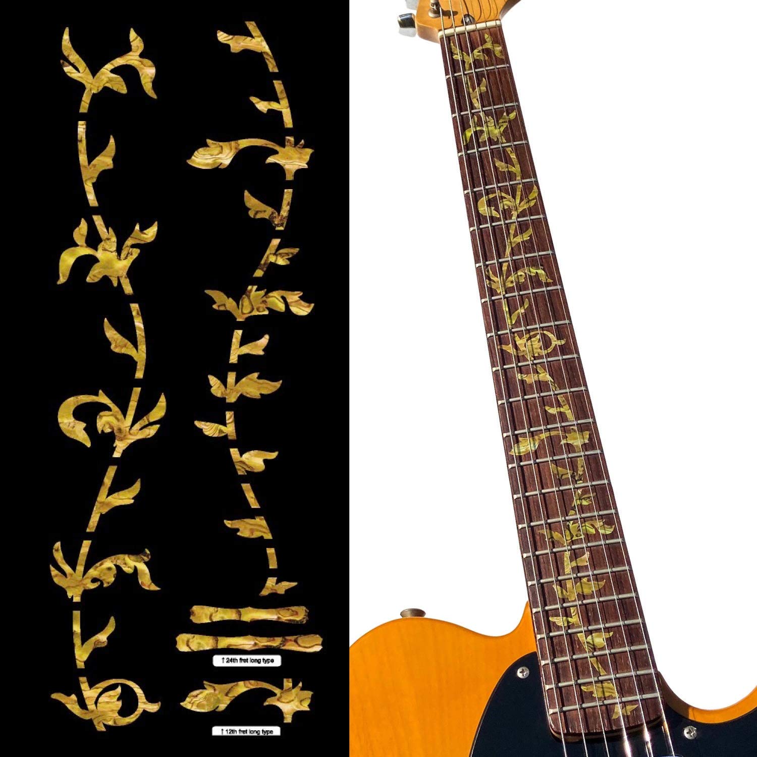 Inlaystickers Fret Markers for Guitars - Tree Of Life - Ocher FT-050TG-OC