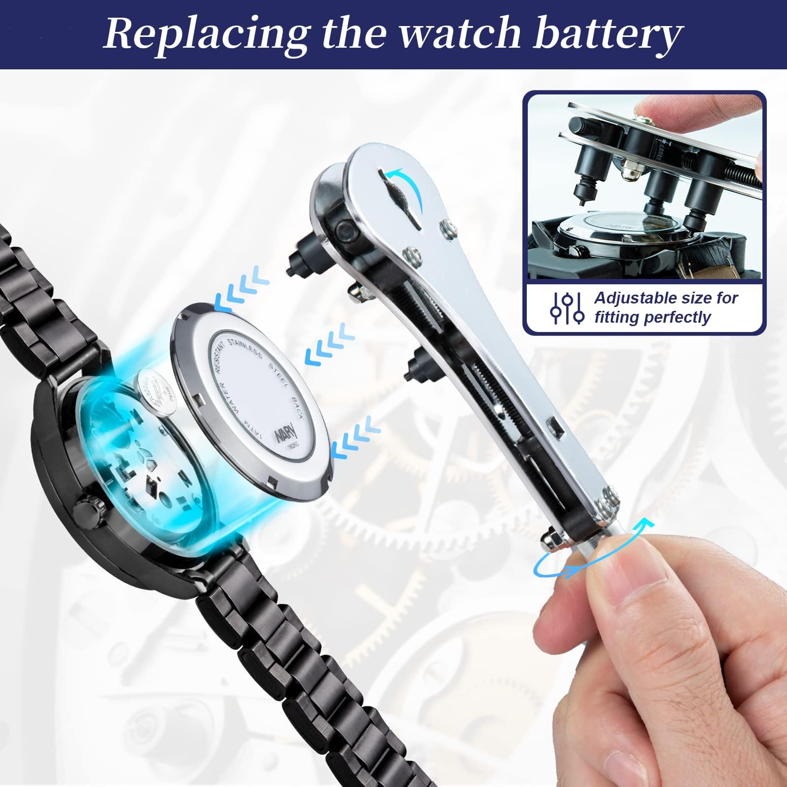 【2025 Upgrade】Eventronic Watch Repair Kit, Watch Link Removal Kit, Watch Battery Replacement Tool Kit & Strap Adjustment, Watch Tool Kit with Spring Bar, Case Opener, Link Remover, Carrying Case