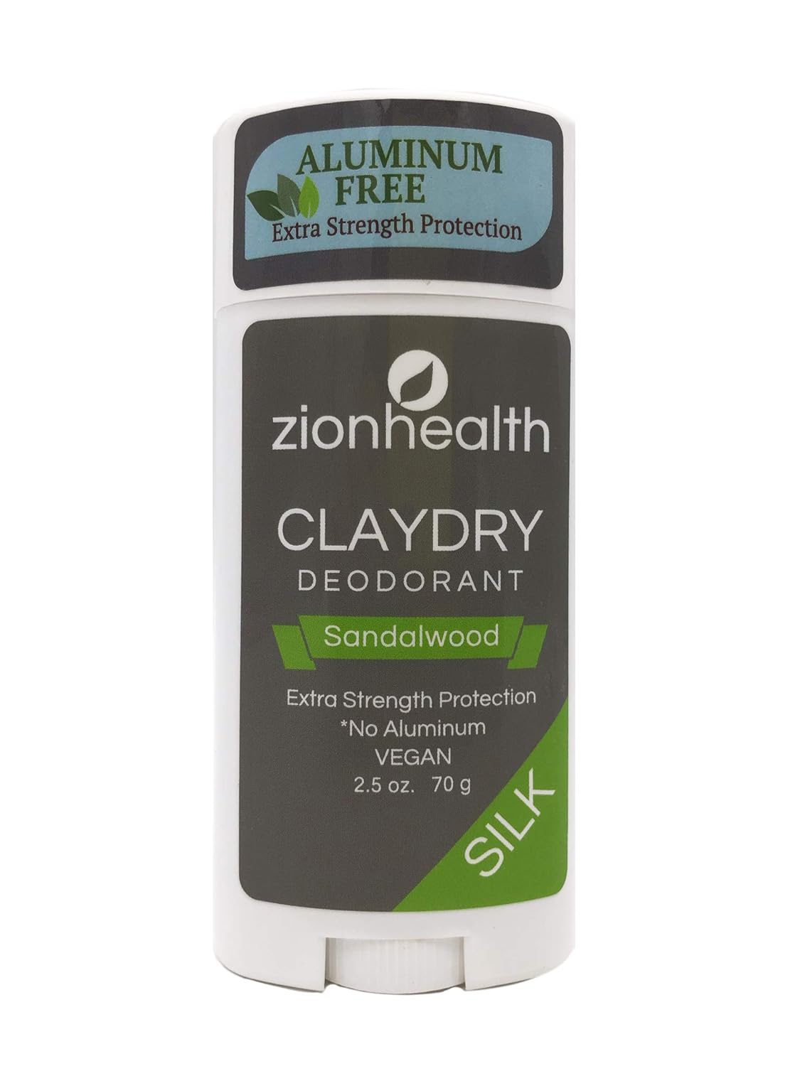 Zion Health Clay Dry Silk Deodorant Stick 2.5 oz Sandalwood