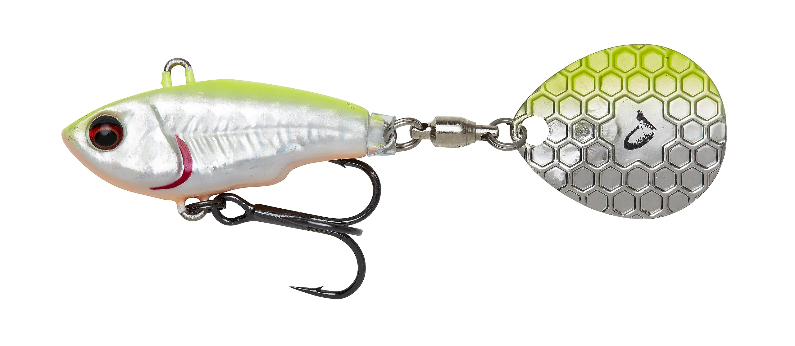 Savage Gear Fat Tail Spin Sinking Jig Spinner, Size/Weight/Colour: 8 cm/24 g/Lemon Back Flash