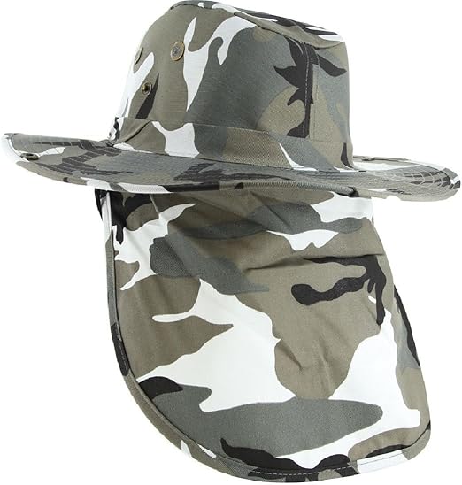 Hiking Army Military Snap Brim Neck Cover Bucket Sun Flap Hat Cap at