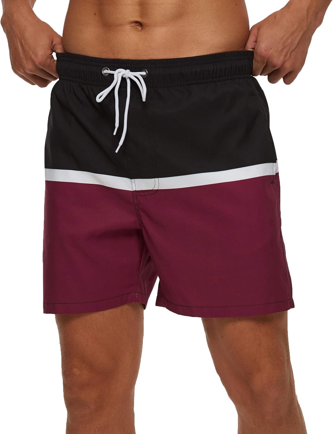 SILKWORLD Men's Swim Shorts Quick Dry Swimwear Sports Swim Trunks with Mesh Lining: Clothing