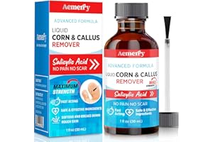 AEMERRY Corn Removers for Toes Foot: Liquid Salicylic Acid 17% Corns Calluses Removal Extra Strength, Fast Acting Corn Remover for Feet Fingers. 30ml