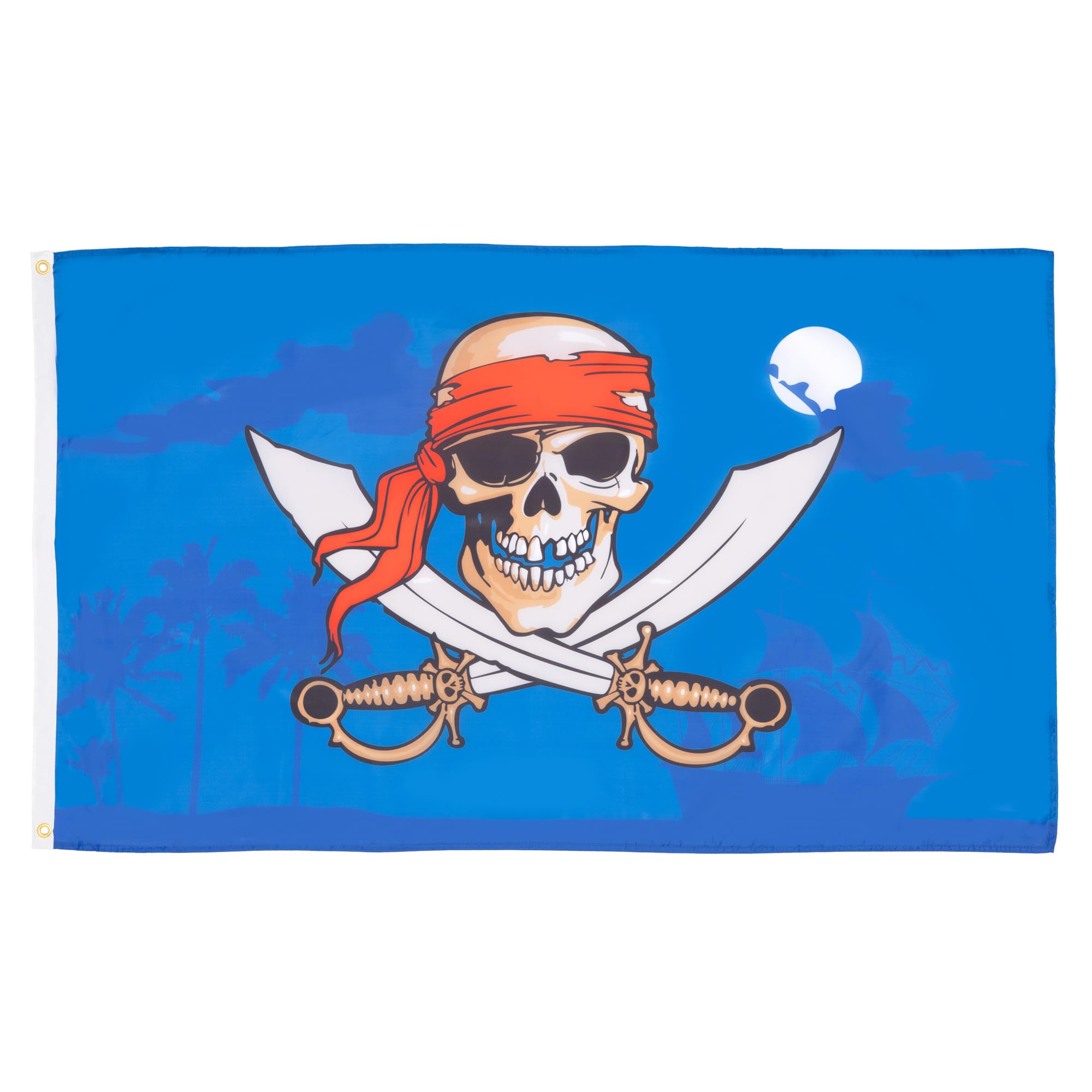 AZ FLAG - Pirate Night Sky Flag - 2x3 Ft - 100D Polyester Red Bandana Pirate Banner with Two Metal Grommets - Fade Resistant - Vivid Colors - 2' x 3' Feet - 90x60 Cm
