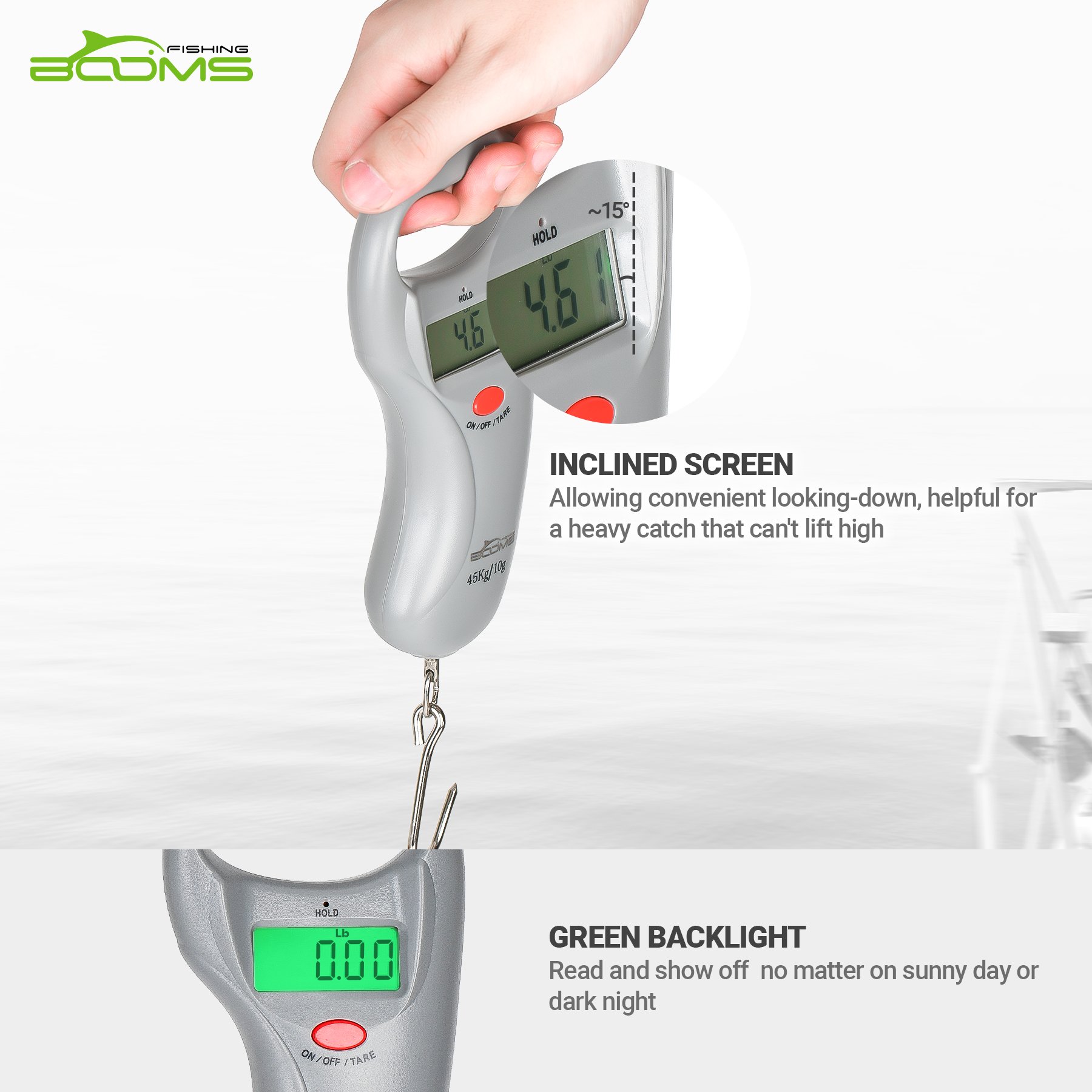 Booms Fishing C02 Fish Scale Digital Fishing Weight Scale with Tape
