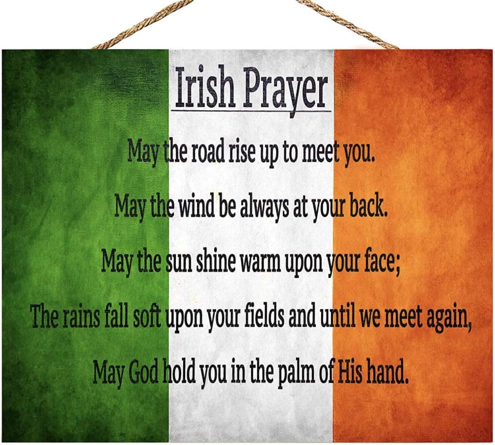 JennyGems Wood Sign, Celtic Prayer | Irish Blessing | Irish Theme Kitchen Wall Decor and Accessories | Irish Signs Irish Gifts | St. Patricks Day | Made in USA
