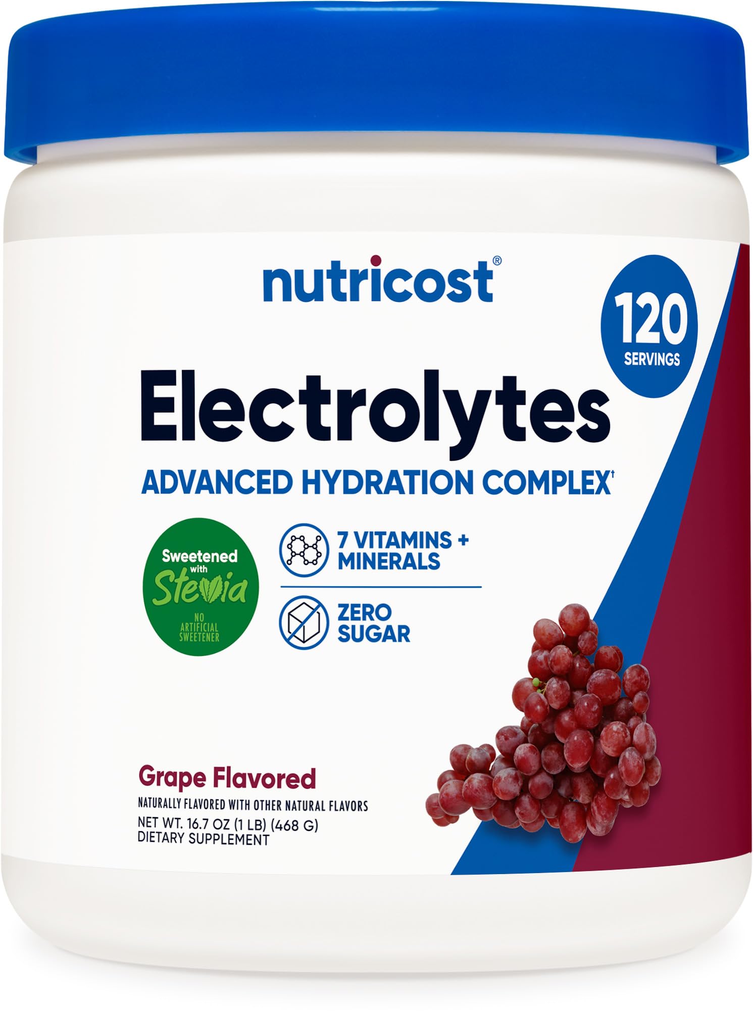 Nutricost Electrolyte Complex Powder (120 Servings, Grape) - Hydration Supplement Drink Mix with Vitamins and Minerals Image