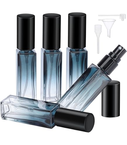 Lot De 6 Flacons Vaporisateurs De Parfum Vides En Verre Noir