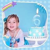 mciskin Snowflake Number 4 Birthday Candle Blue White Frozen Snow Topper view 6