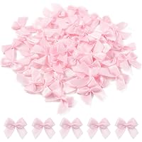 300Pcs Mini Pink Bows 1.5\" Satin Bows DIY Crafts Baby Shower Birthday Wedding