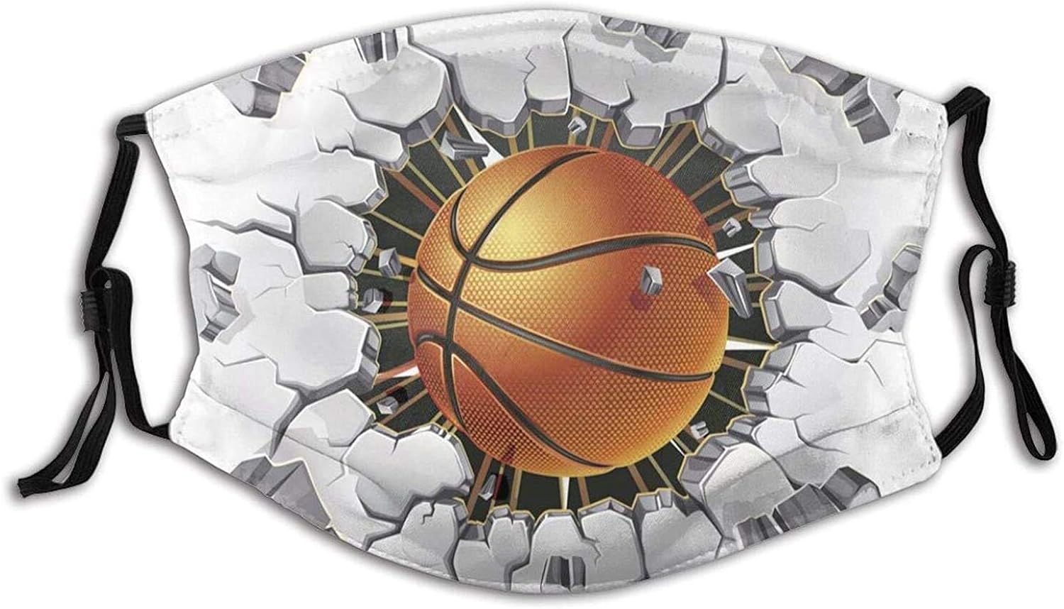 Face Mask Washable Basketball Reusable Face Mask with 2