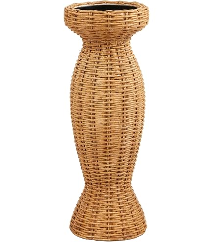 Mud Pie Kerzenständer Aus Paulownia-Holz - Handbemalt, 19,1 Cm Hoch, 9,5 Cm Durchmesser
