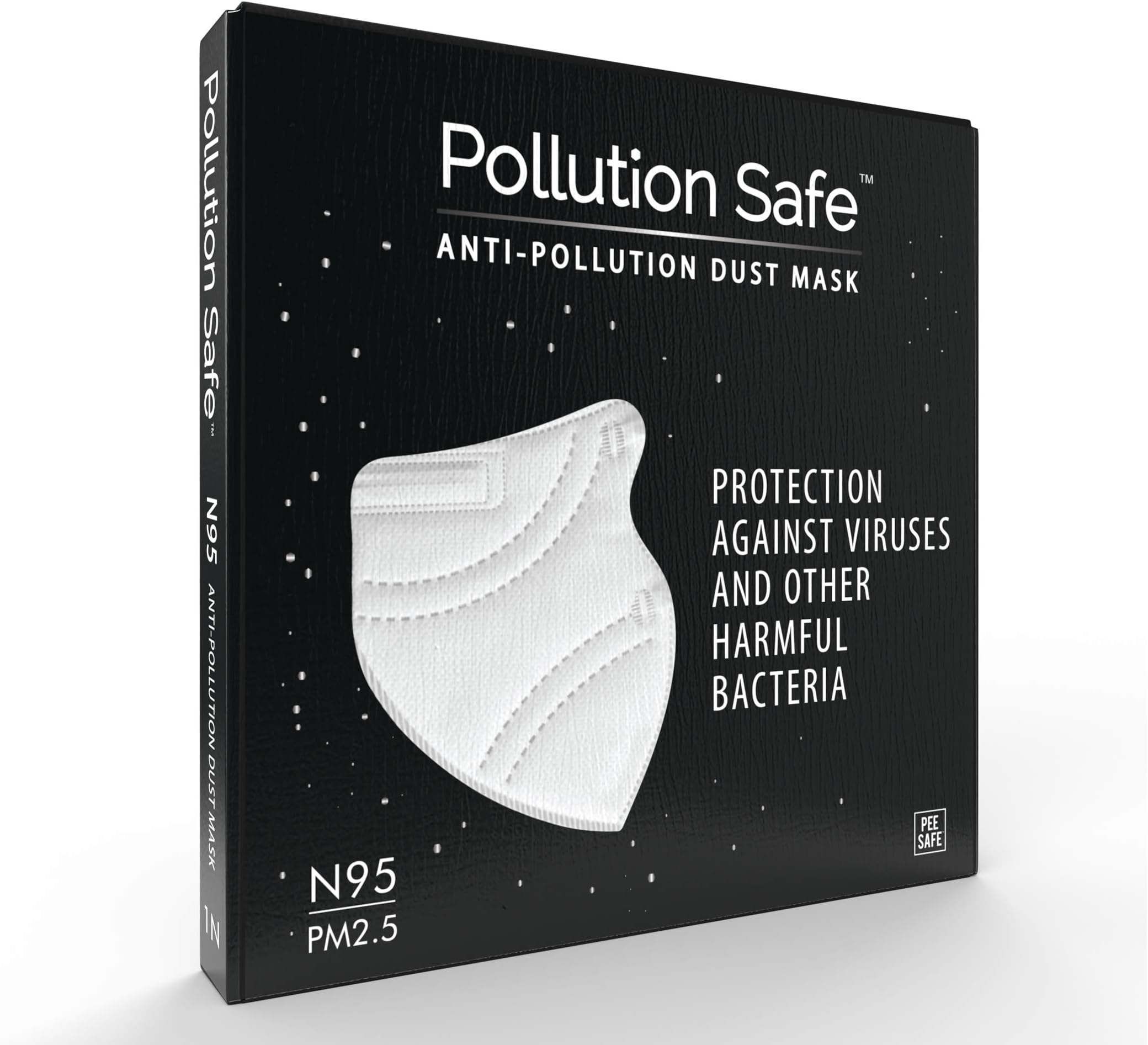 Pollution Safe Reusable PM 2.5, N95, 4 Layered Filtration Anti Pollution and Anti Dust Mask for Men and Women (White), Pack of 1