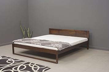 Heritage Prime Swiss Solid Wood Queen Size Bed (Rich Brown Finish)