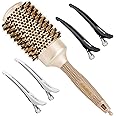 AIMIKE Round Brush for Women Blow Drying, Nano Thermal Ceramic & Ionic Tech Hair Brush, Large Round Barrel Brush with Boar Br