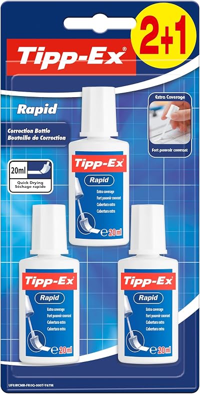 BIC Tipp-Ex Rapid Correction Fluid 20ml Pack of 3 White