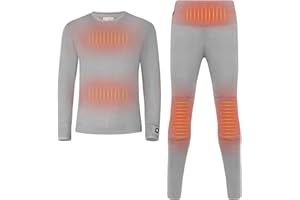 SAVIOR HEAT Heated Underwear for Men - 7.4V 3000mAh Rechargeable Heated Thermal Underwear Set Electric Long Johns Work 13H
