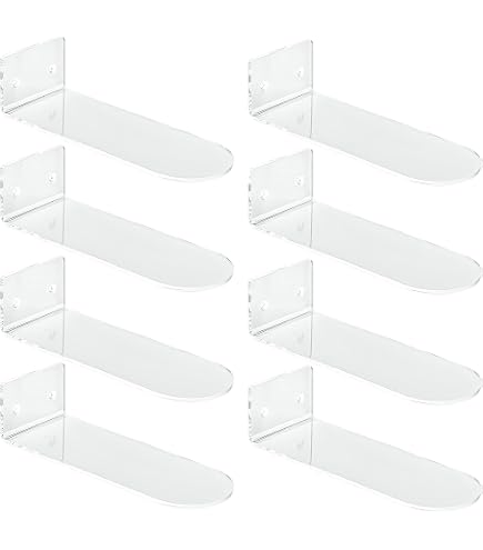 Guntsous 6-Pack Acrylic Floating Shoe Rack - Wall Mount Transparent Display Shelf For Sneakers (with Screws & Anchors)