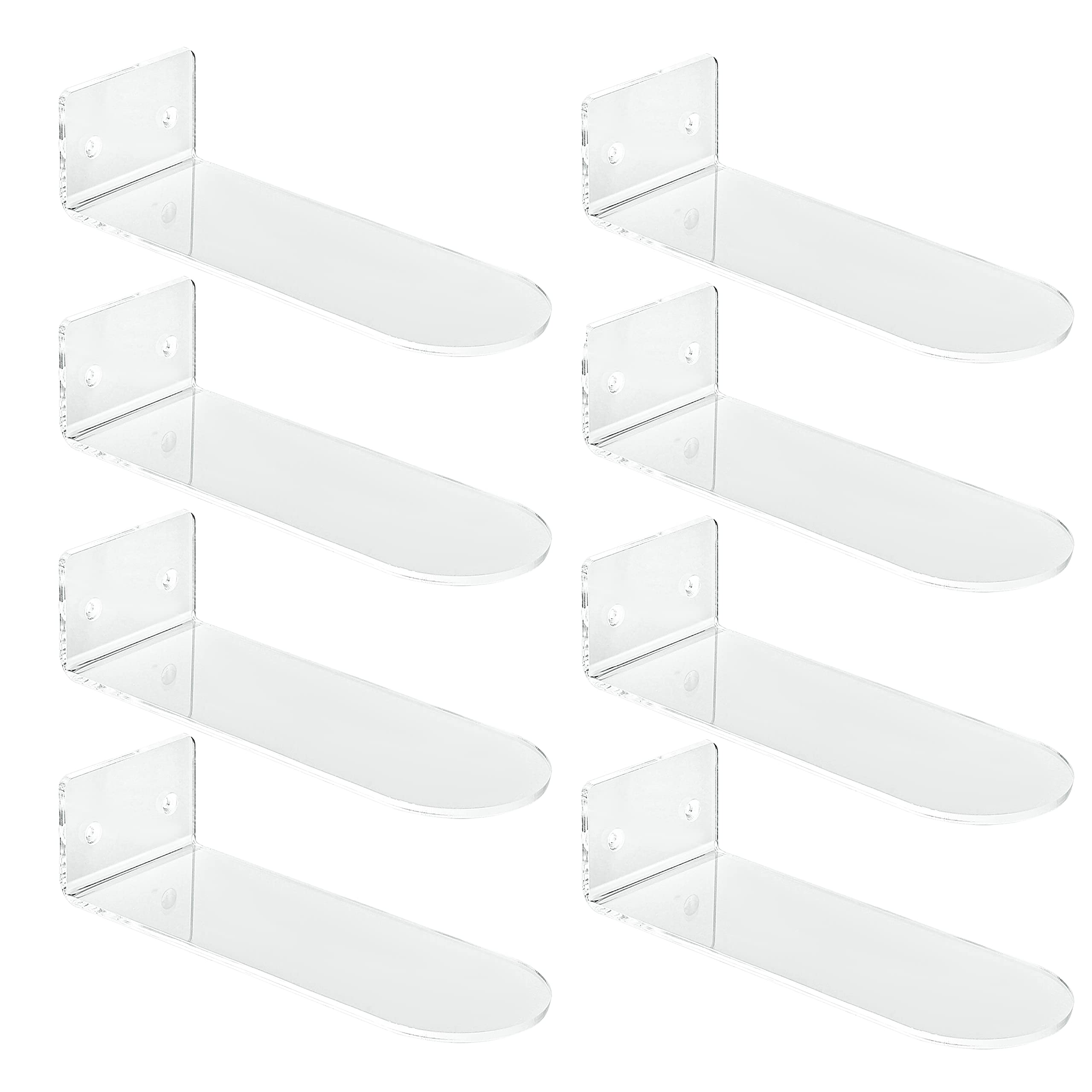 Photo 1 of ***MISSING HARDWARE*** IEEK Floating Shoe Display 8 Pack,Levitating Acrylic Shoe Shelf for Wall,Clear Wall Mounted Shoe Rack Sneaker Display Shelves Space Saving Shoe Organizer Holder for Sneaker Collection
