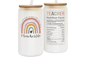 KORUBIA Teacher Appreciation Gifts - Teacher Gifts for Women - Thank You Teacher Gifts for Women, Gifts for Teachers Women - Birthday Gifts for Teachers, Back To School Teacher Gifts - 16 Oz Can Glass