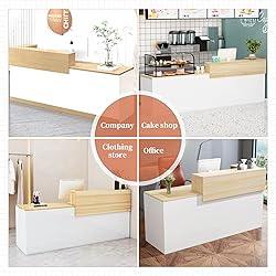 LSZMXI Modern Reception Desk with Drawer & Open