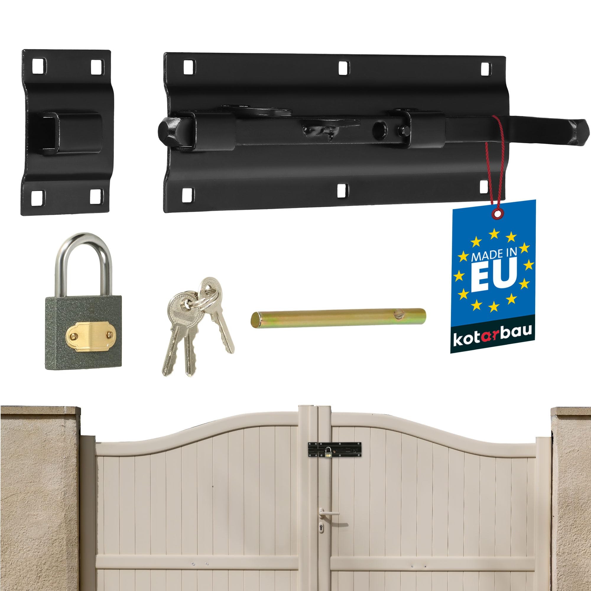 KOTARBAU Double-Sided Lever Lock Latch, 230 mm, Black